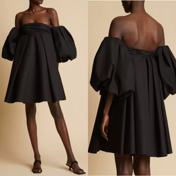 KHAITE Dresses & Skirts - ❌SOLD❌NWT Khaite Katerina Off-shoulder Mini Dress Balloon Sleeves Sz 10